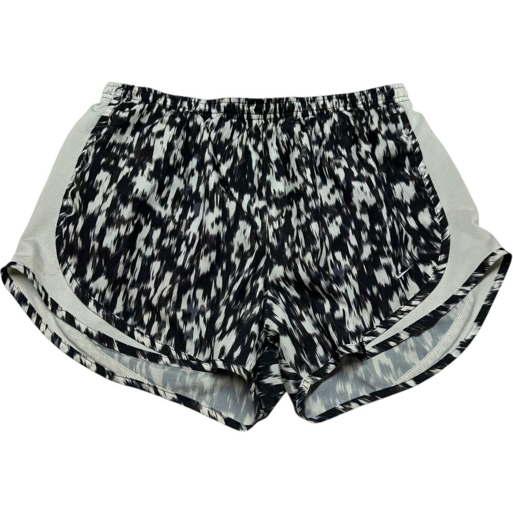 Nike Dri-Fit Lined Running Shorts Black White Gray Large